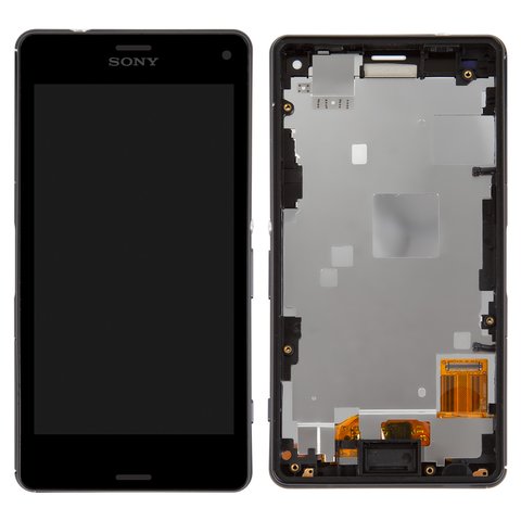 Дисплей для Sony D5803 Xperia Z3 Compact Mini, D5833 Xperia Z3 Compact Mini, чорний, з рамкою, High Copy
