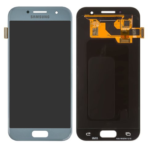Дисплей для Samsung A320 Galaxy A3 2017 , блакитний, Original PRC , blue Mist, original glass