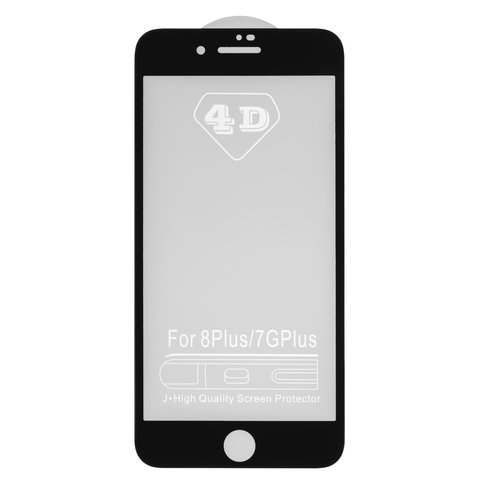 Захисне скло All Spares для Apple iPhone 8 Plus, 0,26 мм 9H, 5D Full Glue, чорний, шар клею нанесений по всій поверхні