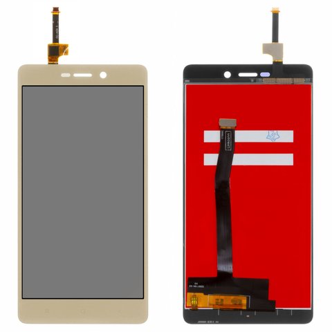 Дисплей для Xiaomi Redmi 3, Redmi 3S, Redmi 3S Prime, Redmi 3X, золотистий, без рамки, High Copy, 2015816, 2016031