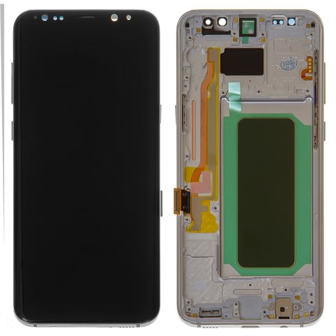 Дисплей для Samsung G955 Galaxy S8 Plus, серебристый, с рамкой, High Copy, OLED 