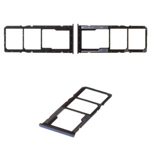 Тримач SIM карти для Xiaomi Redmi Note 10, Redmi Note 10S, чорний, M2101K7AI, shadow black Onyx Gray 