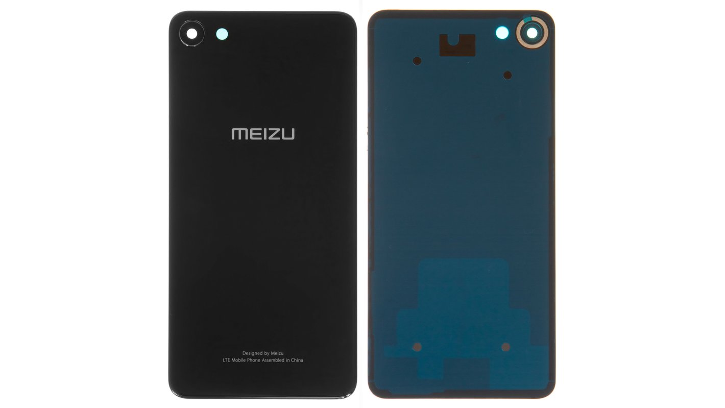 Задняя панель корпуса для Meizu U10, черная, со стеклом камеры, Original -  Все запчасти