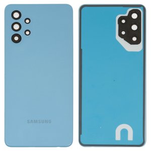 Задняя панель корпуса для Samsung A325 Galaxy A32, синяя, со стеклом камеры