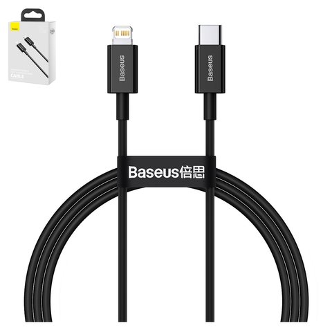 USB кабель Baseus Superior, USB тип C, Lightning, 100 см, 20 Вт, чорний, #CATLYS A01