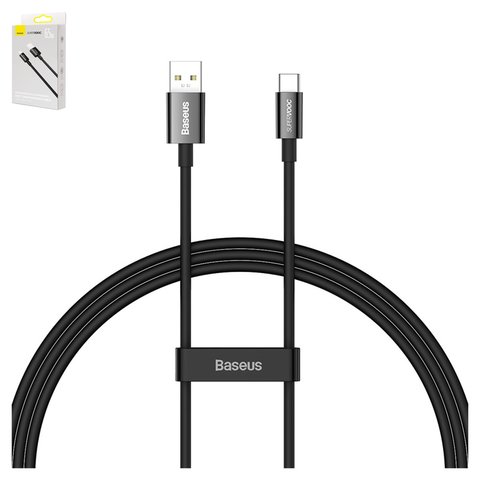USB кабель Baseus Superior Series SUPERVOOC , USB тип C, USB тип A, 100 см, 65 Вт, чорний, #CAYS000901