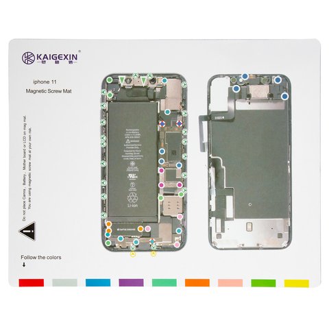 Коврик монтажный для Apple iPhone 11, магнитный, для раскладки шурупов