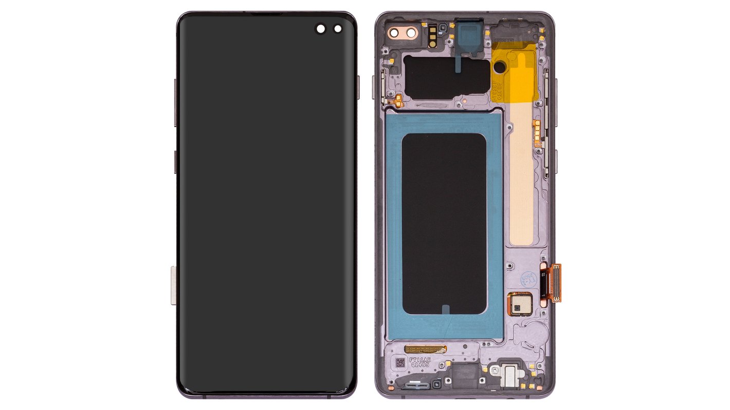 Дисплей для Samsung G975 Galaxy S10 Plus, сріблястий, з рамкою