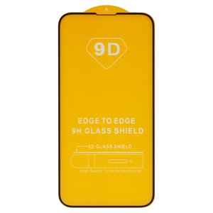 Защитное стекло для Apple iPhone 13 mini, совместимо с чехлом, Full Glue, без упаковки , черный, cлой клея нанесен по всей поверхности