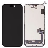 Дисплей для iPhone 15, чорний, з рамкою, High Copy, без мікросхеми, (AMOLED), DD-OLED soft