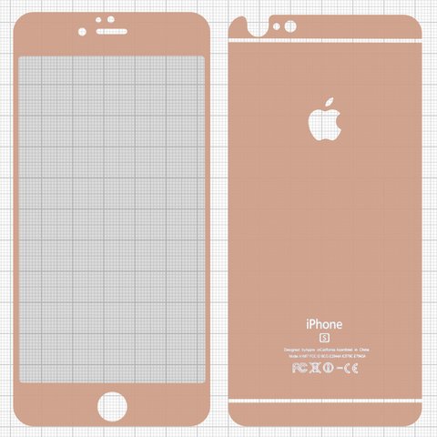 Защитное стекло All Spares для Apple iPhone 6 Plus, iPhone 6S Plus, 0,26 мм 9H, переднее и заднее, розовый