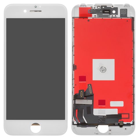 LCD compatible with Apple iPhone 7, white, with frame, AAA, with camera and proximity sensor plastics, NCC ESR ColorX 