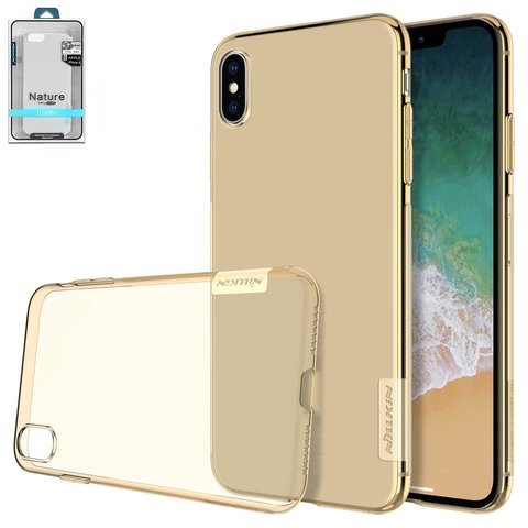 Case Nillkin Nature TPU Case compatible with iPhone XS Max, brown, Ultra Slim, transparent, silicone  #6902048163348