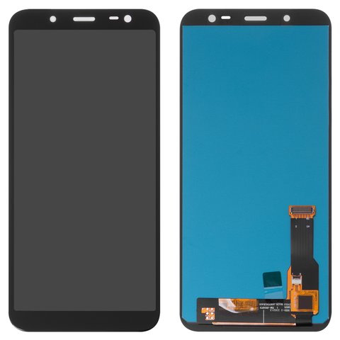 LCD compatible with Samsung J600 Galaxy J6, black, without frame, High Copy, original LCD size, OLED  
