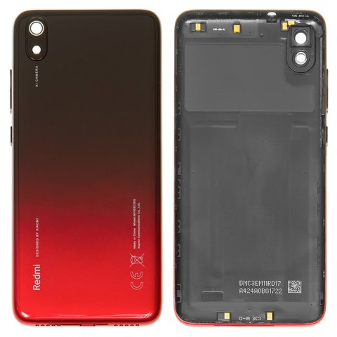 Housing Back Cover compatible with Xiaomi Redmi 7A, red, with side button, MZB7995IN, M1903C3EG, M1903C3EH, M1903C3EI 