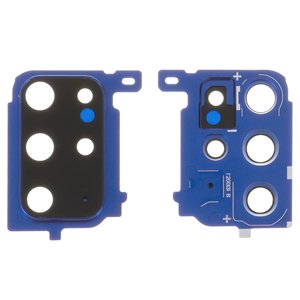 Camera Lens compatible with Samsung G985 Galaxy S20 Plus, dark blue, with frames, aura blue 