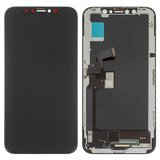 LCD compatible with iPhone X, (black, with frame, HC, (OLED), imisu OEM soft)