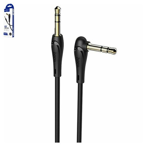 AUX Cable Hoco UPA14, TRS 3.5 mm, 100 cm, black, Γ shaped, TRS 3.5 mm to TRS 3.5 mm 