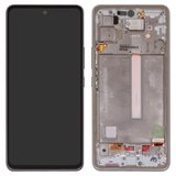 LCD compatible with Samsung A536 Galaxy A53 5G, (white, with frame, Original (PRC))
