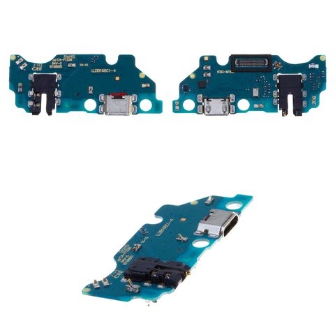 Flat Cable compatible with Samsung A032 Galaxy A03 Core, headphone connector, charge connector, with components, Original PRC , charging board 