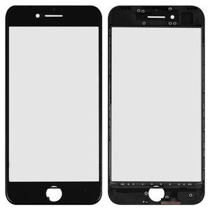Cristal táctil puede usarse con iPhone 7, con película OCA, con marco, negro, AAA