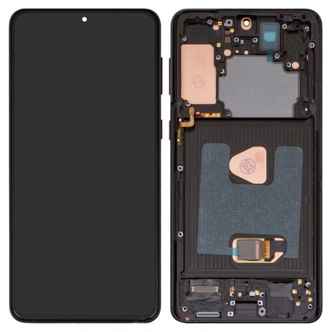Pantalla LCD puede usarse con Samsung G996 Galaxy S21 Plus 5G, negro, con marco, High Copy, original LCD size, OLED 