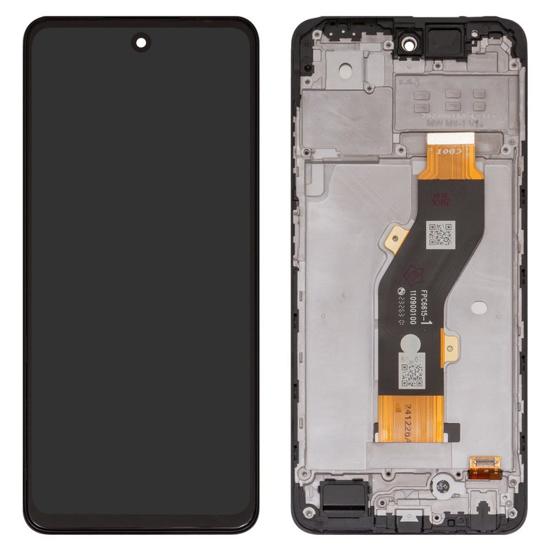 LCD compatible with Infinix Hot 40i (X6528B), (black, with frame