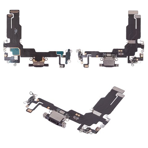 Cable flex puede usarse con iPhone 15, del conector de carga, negro, con micrófono, HC