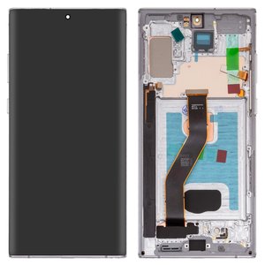 Pantalla LCD puede usarse con Samsung N975F Galaxy Note 10 Plus, plateado, con marco, High Copy, OLED 