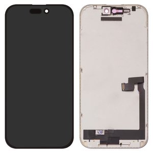 LCD compatible with iPhone 16 Pro, black, with frame, without error, OLED  hard diagnosable, ZY OLED 