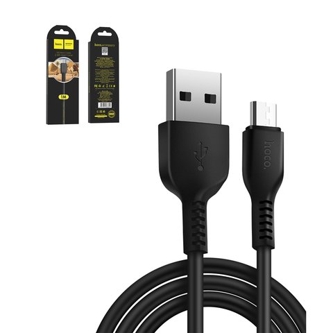 USB дата кабель Hoco X20, USB тип A, micro USB тип B, 100 см, 2,4 А, черный