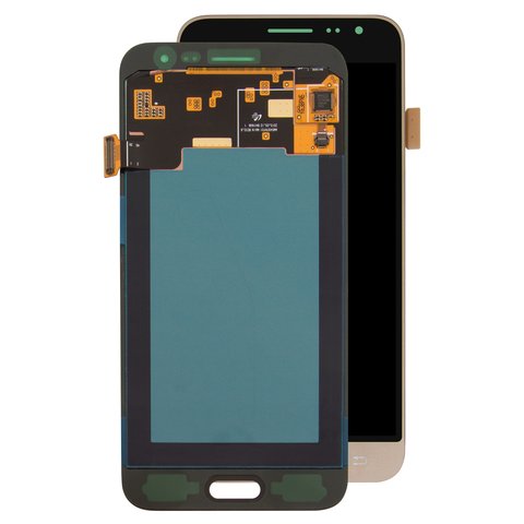 LCD compatible with Samsung J320 Galaxy J3 2016 , golden, without frame, Original PRC , dragontrail Glass, original glass 