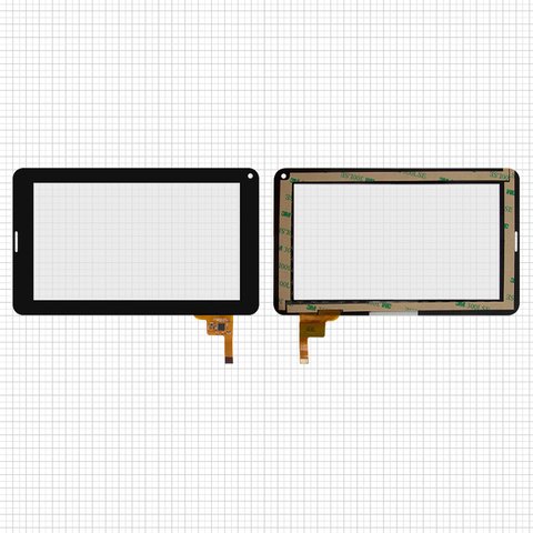 Touchscreen compatible with China Tablet PC 7"; Zync Z930 3G; Digma  iDj7n 3G, black, 186 mm, 12 pin, 111 mm, capacitive, 7"  #300 N3803B B00 V1.0 300 N3803B C00 V1.0