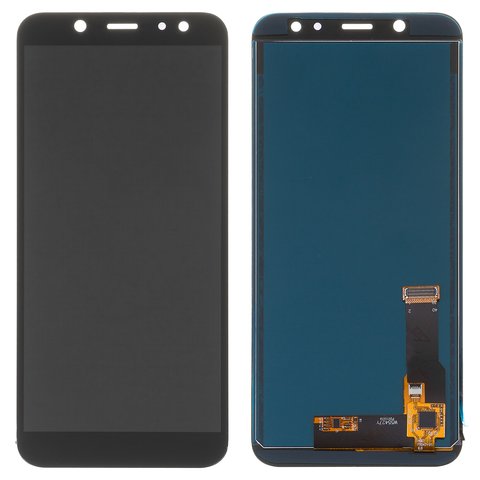 LCD compatible with Samsung A600 Dual Galaxy A6 2018 , black, with light adjustable, without frame, Copy, TFT  