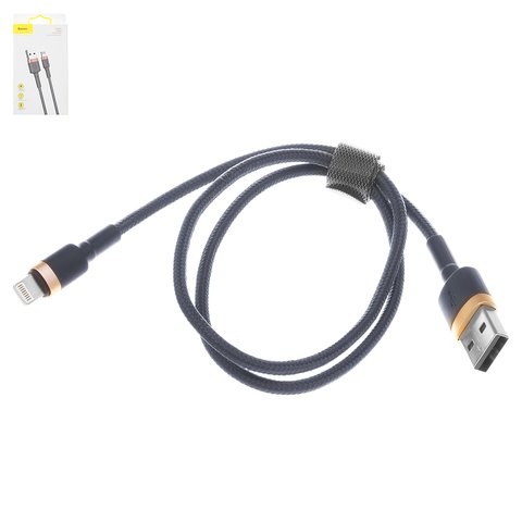 USB Cable Baseus Cafule, USB type A, Lightning, 50 cm, 2.4 A, golden, dark blue #CALKLF AV3