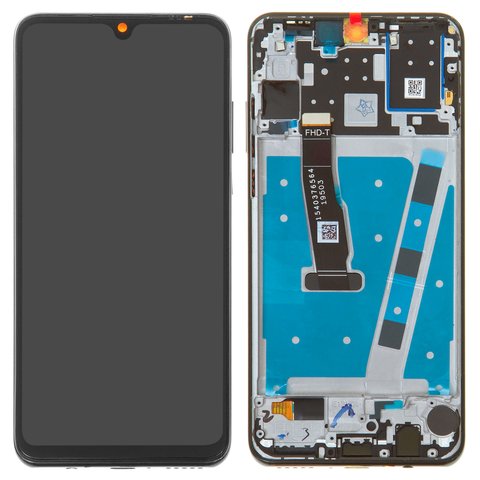 LCD compatible with Huawei P30 Lite, black, with frame, High Copy 