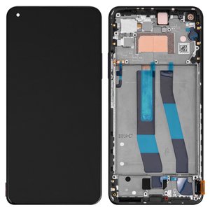 LCD compatible with Xiaomi Mi 11 Lite 5G NE, black, with frame, Original PRC  