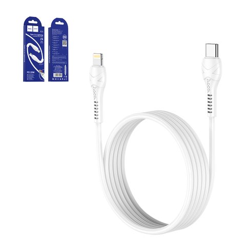 USB Cable Hoco X55, USB type C, Lightning, 100 cm, 20 W, 3 A, white  #6931474740144