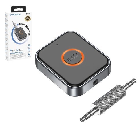 FM Transmitter Borofone BC55, black, with button, USB type C, TRS 3.5 mm  #6941997772225
