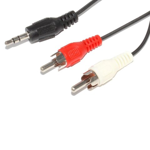 Cable AUX con conector de 3.5 mm y 2 conectores RCA longitud 1.2 m 