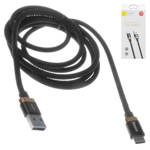Cable USB Baseus Golden Belt, USB tipo A, USB tipo C, 150 cm, 3 A, negro, dorado, #CATGB A1V