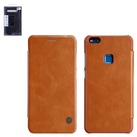 Funda Nillkin Qin leather case puede usarse con Huawei Nova, P10 Lite, marrón, libro, plástico, cuero PU, #6902048140639