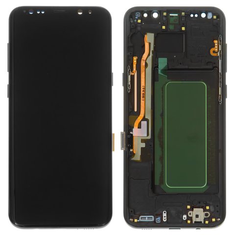 Pantalla LCD puede usarse con Samsung G955 Galaxy S8 Plus, negro, con marco, High Copy, OLED 