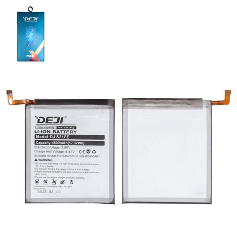 Batería Deji EB BG990ABY puede usarse con Samsung G990B Galaxy S21 FE 5G, Li ion, 3.86 V, 4500 mAh
