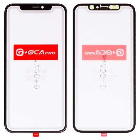 Vidrio de carcasa G+OCA PRO puede usarse con iPhone 11 Pro, con película OCA, negro