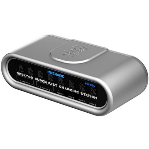 Adaptador de red Mechanic E Power Max, 240 W, Power Delivery PD , con cargador inalámbrico, 8 puertos