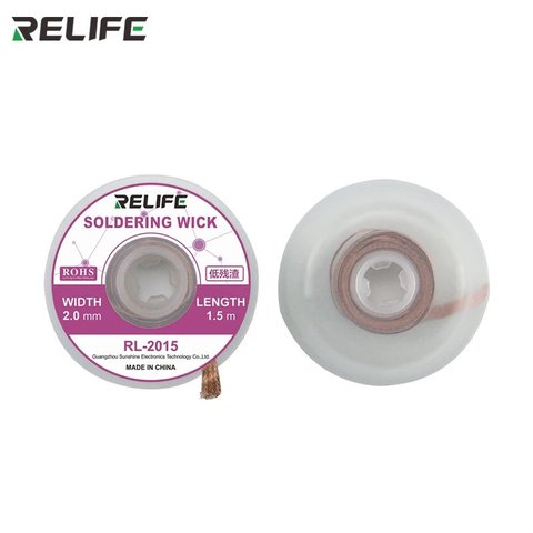 Malla para desoldar RELIFE RL 2015, Ancho 2.0 mm, L 1.5 m