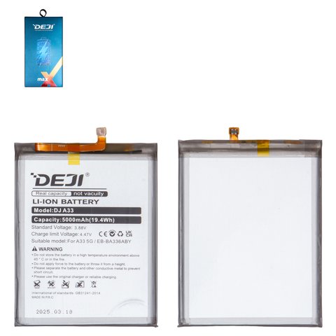 Batería Deji EB BA546ABY puede usarse con Samsung A256 Galaxy A25, A346 Galaxy A34 5G, A546 Galaxy A54 5G, Li Polymer, 3.88 V, 5000 mAh