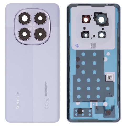 Panel trasero de carcasa puede usarse con Xiaomi Redmi Note 14 Pro 5G, morada, con vidrio de cámara, lavender purple