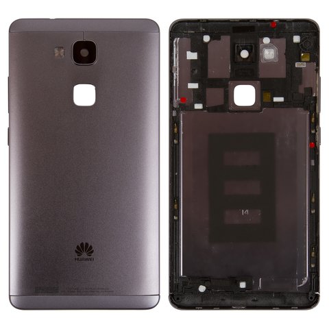 Задня панель корпуса для Huawei Ascend Mate 7, чорна, з боковою кнопкою, без лотка SIM карти